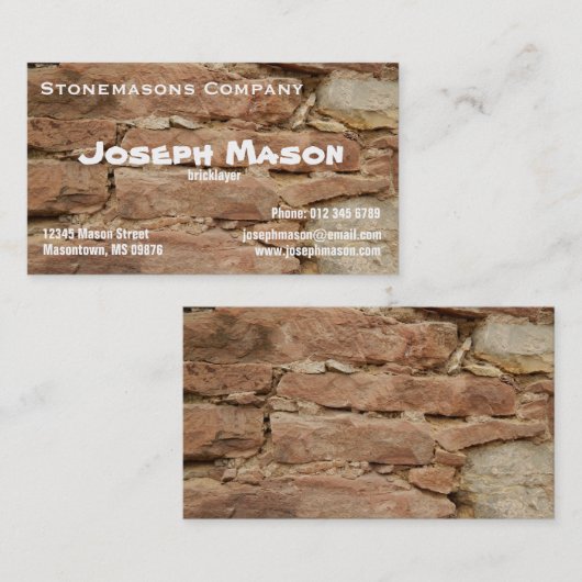 Bricklayer Visitekaartje (Voorkant / Achterkant)