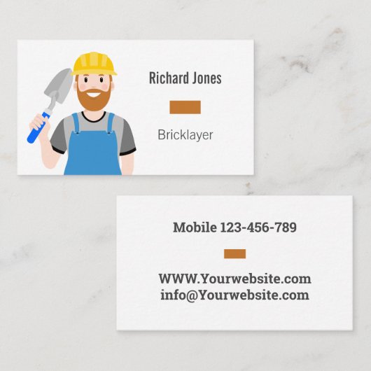 Bricklayer Visitekaartje (Voorkant / Achterkant)