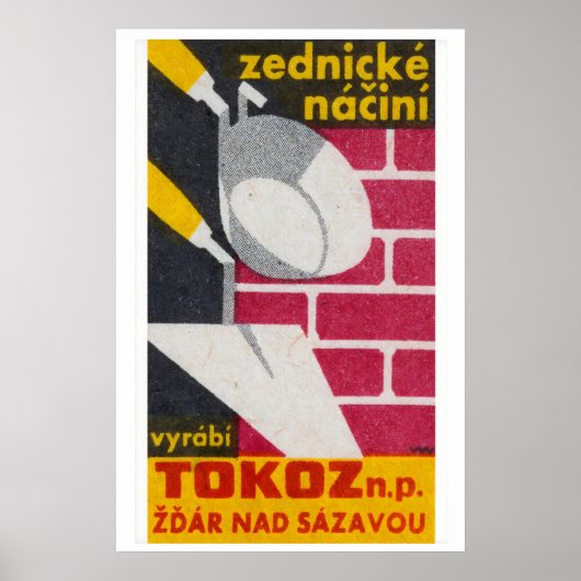Bricklaying Construction - Matchbox Print - Czech (Voorkant)