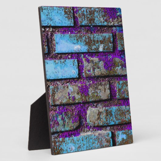 Bricks Blue en Paarse textuur Fotoplaat (Zijkant)