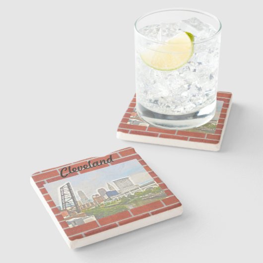 Bricks Cleveland Stenen Onderzetter (Zijkant)