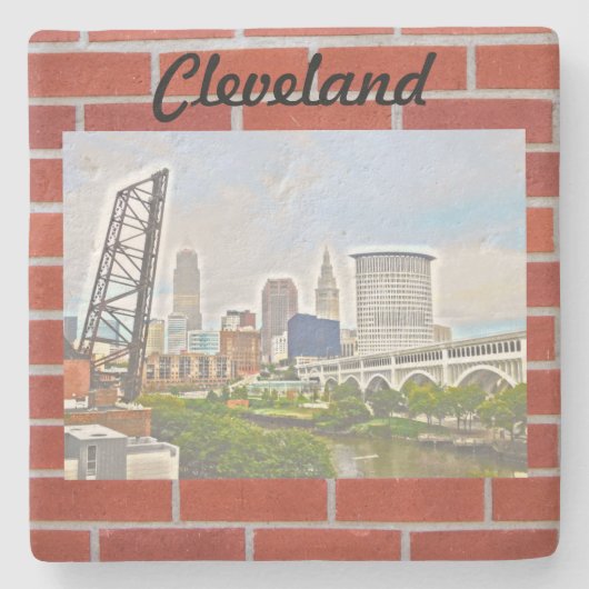 Bricks Cleveland Stenen Onderzetter (Voorkant)