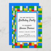 Bricks Construction Speelgoed Birthday Kaart (Voorkant / Achterkant)