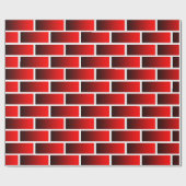 Bricks design Red Wrapping paper voor Kerstmis. Cadeaupapier (Vlak)