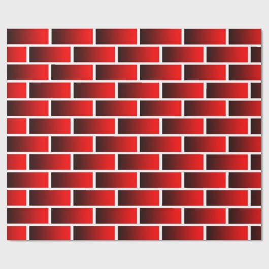 Bricks design Red Wrapping paper voor Kerstmis. Cadeaupapier (Vlak)