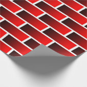Bricks design Red Wrapping paper voor Kerstmis. Cadeaupapier (Hoek)