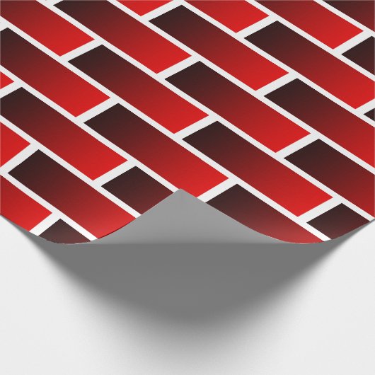 Bricks design Red Wrapping paper voor Kerstmis. Cadeaupapier (Hoek)