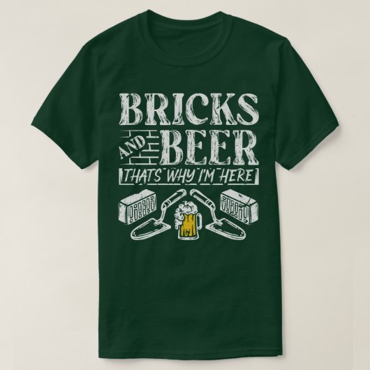 Bricks en Bier Beton Trowel Bricklayer Gift T-shirt (Design voorkant)