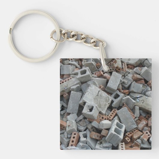 Bricks en Blokken Demolitie Rubble Debris Sleutelh Sleutelhanger (voorkant)