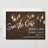 Bricks en Edison Lights Bewaar de datum w / Detail Save The Date (Voorkant)