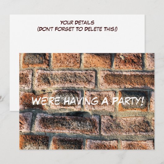 BRICKS-INVITATIE (Voorkant / Achterkant)