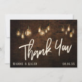 Bricks met Edison-lampjes, industriële Vibe Bedankkaart (Voorkant)