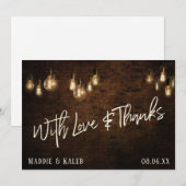 Bricks met  Edisonverlichting met liefde en Bedank Bedankkaart (Voorkant / Achterkant)