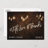 Bricks met  Edisonverlichting met liefde en Bedank Briefkaart (Voorkant / Achterkant)