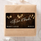 Bricks met  Edisonverlichting met liefde en Bedank Etiket (Insitu)