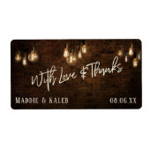 Bricks met  Edisonverlichting met liefde en Bedank Etiket (Voorkant)