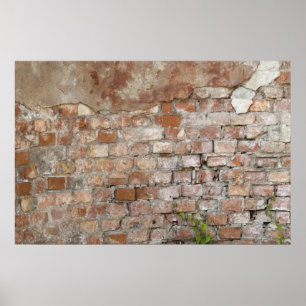 Bricks oude muur poster