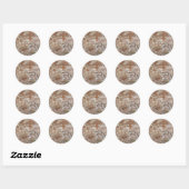 Bricks oude muur ronde sticker (Vel)