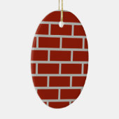 Bricks Ovaal Ornament (steenrood & grijs) (Rechts)
