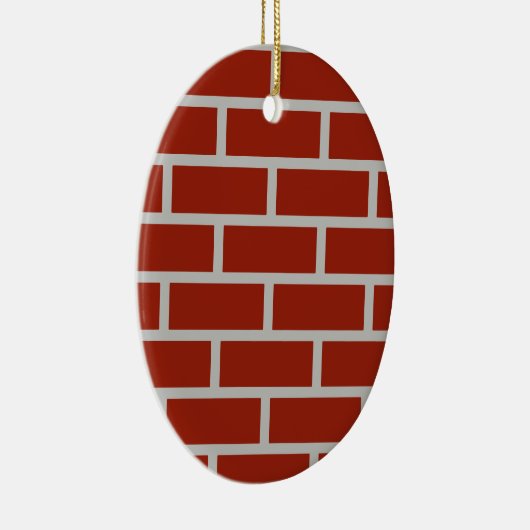 Bricks Ovaal Ornament (steenrood & grijs) (Rechts)