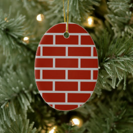 Bricks Ovaal Ornament (steenrood & grijs)
