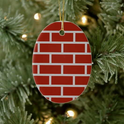 Bricks Ovaal Ornament (steenrood & grijs) (Boom)
