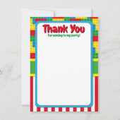 Bricks Party Baby shower bouwblok Birthday Bedankkaart (Voorkant)