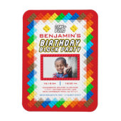 Bricks Speelgoed Birthday Invitation Magneet (Verticaal)