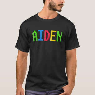 Bricks thema Aiden Boy Name Custom Preschool Block T-shirt