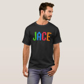 Bricks Theme Jace Boy Name Custom Preschool Blokke T-shirt (Voorkant volledig)