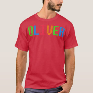 Bricks Theme OLIVER Boys Name Custom Preschool Blo T-shirt