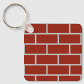 Bricks vierkante Sleutelhanger (Brick Red & Grey) (Voorkant)