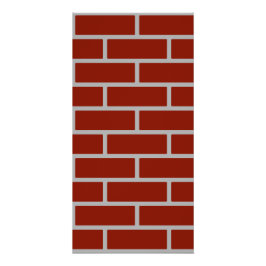 Bricks Wall Poster (steenrood & grijs)