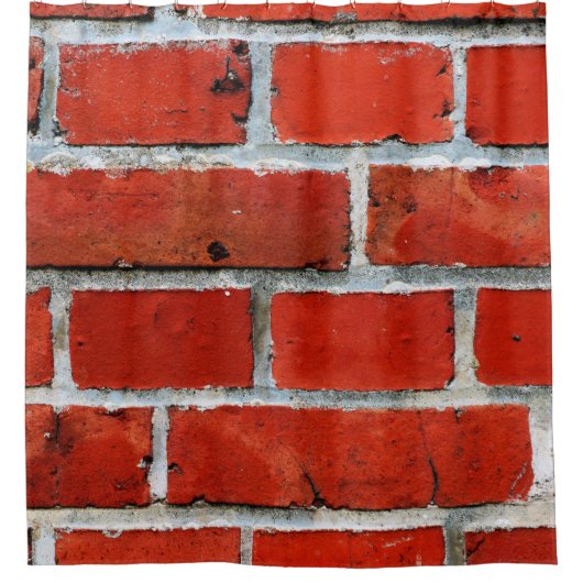 Bricks wall red brikwand douchegordijn (Voorkant)