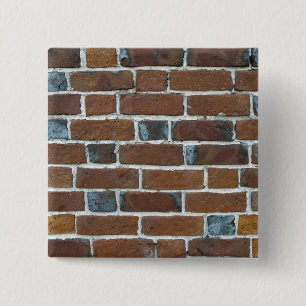 BRICKS WALL VIERKANTE BUTTON 5,1 CM