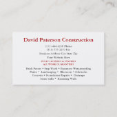 Bricks Wandbouw Carpenter Aannemer logo Visitekaartje (Achterkant)