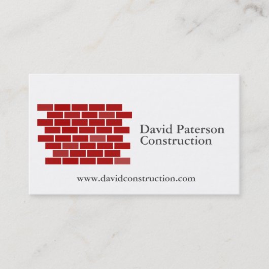 Bricks Wandbouw Carpenter Aannemer logo Visitekaartje (Voorkant)