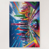 Bricktopia: Futuristisch Stadslandschap3 Legpuzzel (Verticaal)