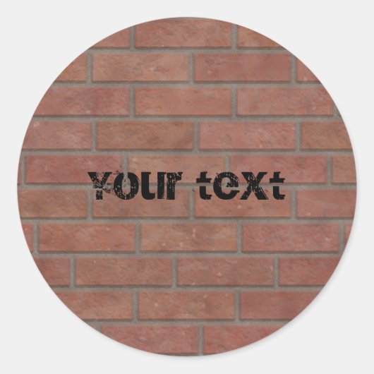 Brickwandontwerp Ronde Sticker (Voorkant)