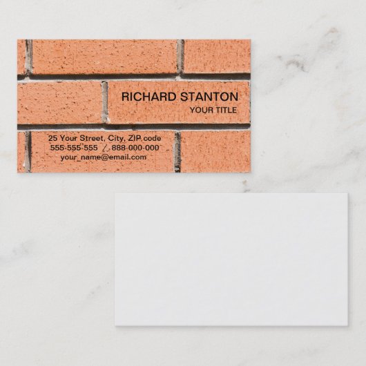 Brickwandpatroon Visitekaartje (Voorkant / Achterkant)