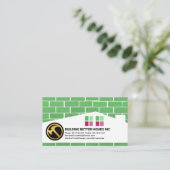 Brickwerk Masonry Home Building Silhouette Roofer Visitekaartje (Staand voorkant)