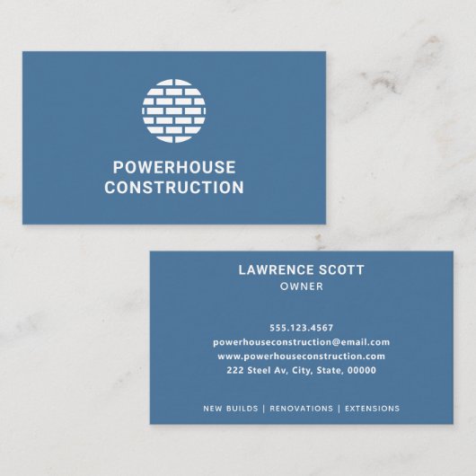 Brickwork Logo marine bouwonderneming Visitekaartje (Voorkant / Achterkant)