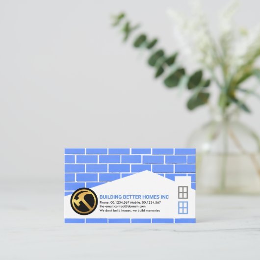 Brickwork Masonry Home Building Handyman Service Visitekaartje (Staand voorkant)