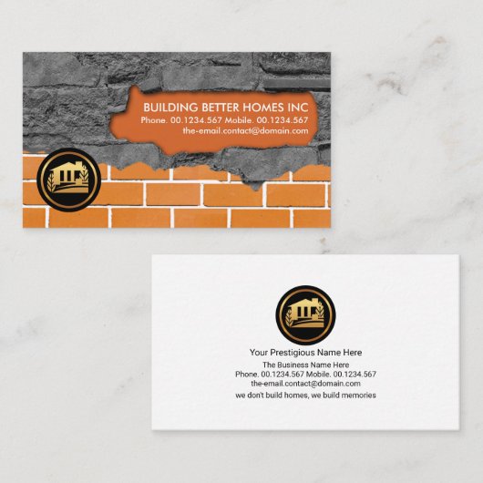 Brickwork Masonry Plastering Works Home Renovation Visitekaartje (Voorkant / Achterkant)