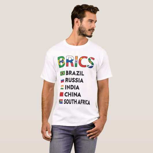 Brics landenlijst, brics vlag t-shirt (Voorkant volledig)