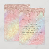 Bridal 16e Roos Gold Wedding Holographic Drivers Kaart (Voorkant / Achterkant)