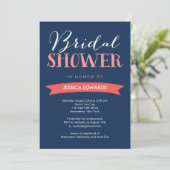 Bridal Banner Bridal Shower Invitation - marine Kaart (Staand voorkant)
