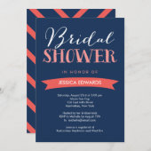 Bridal Banner Bridal Shower Invitation - marine Kaart (Voorkant / Achterkant)
