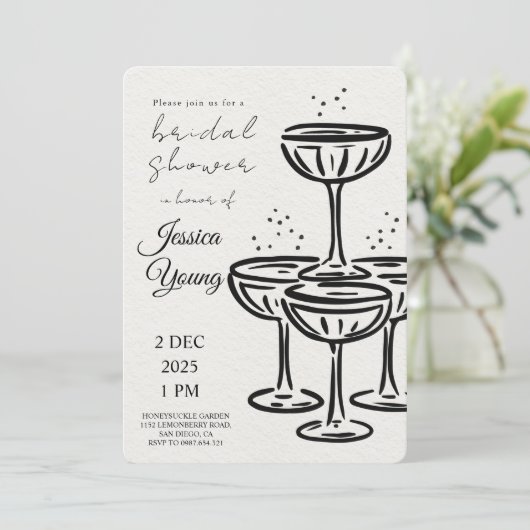 Bridal Bash & Cocktail Call bruids Kaart (Staand voorkant)