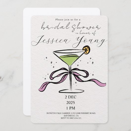 Bridal Bash & Cocktail Call bruids Kaart (Voorkant / Achterkant)